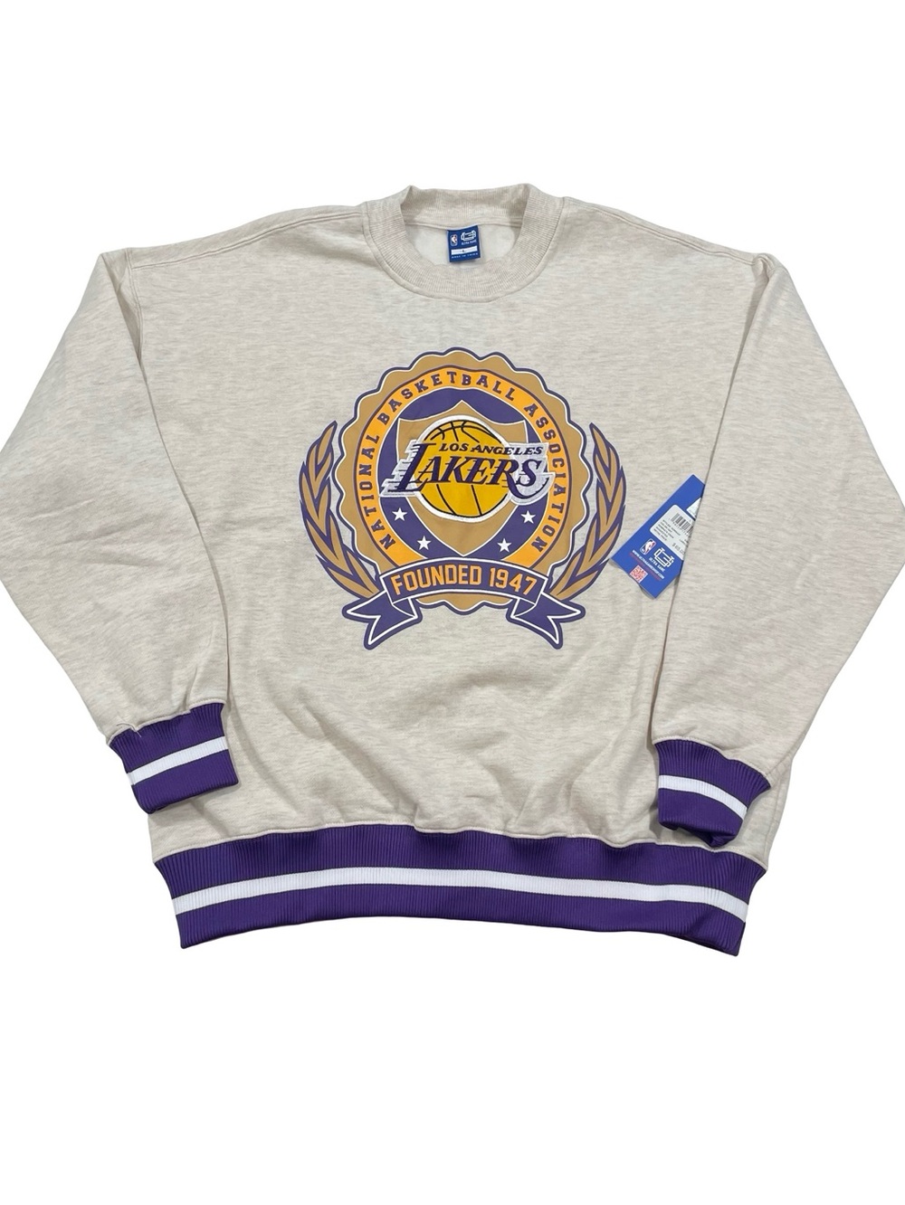Ultra Game Los Angeles Lakers Embroidered Logo Size L Sweatshirt (Retail $65)